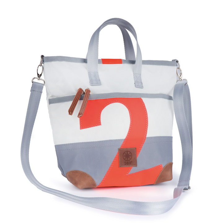 Deern Mini 2302 Weiß Zahl Orange - Umhängetasche