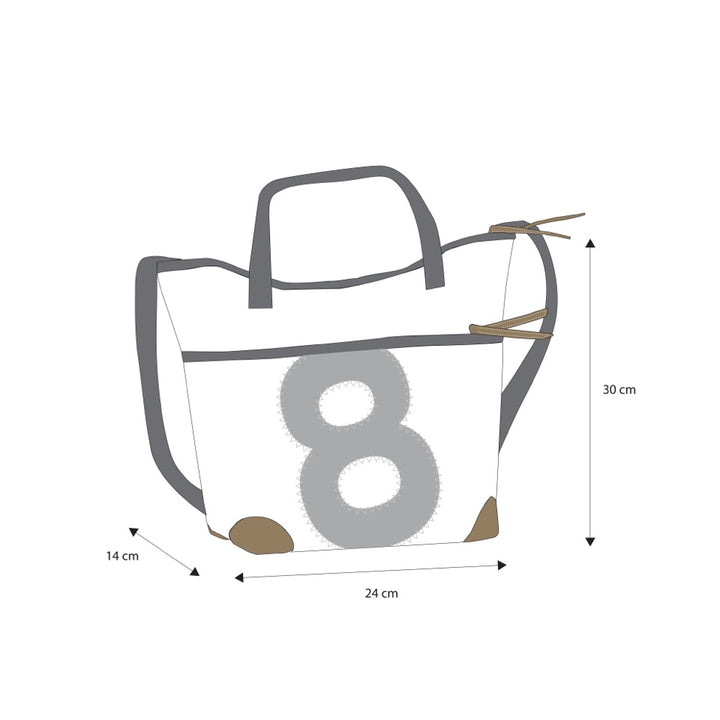 Deern Mini 2302 Weiß Zahl Orange - Umhängetasche