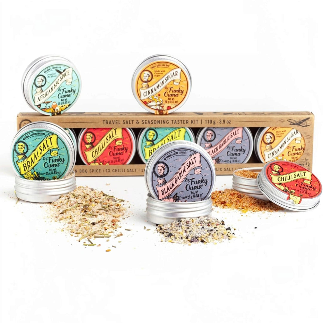 5-Tin Tiny Taster Set, 5x 15 Gramm Gewürze aus Südafrika in der Dose