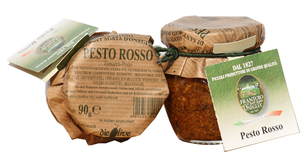Pesto Rosso von Frantoio im Glas