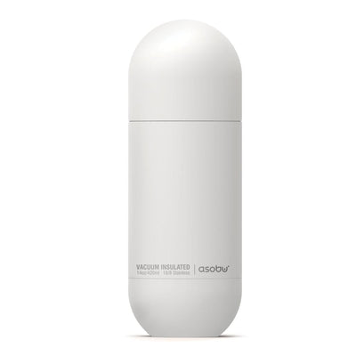 ORB Edelstahlflasche mit Becher Trinkflasche asobu Weiß 